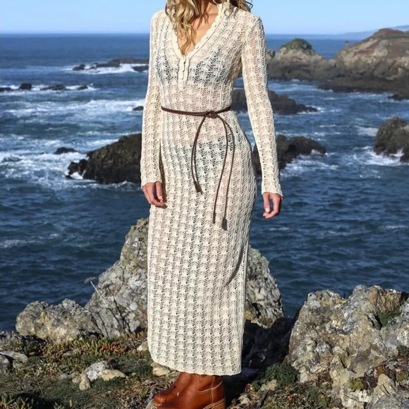 NWT RUMORED Ventura Crochet Maxi Dress - Picture 2 of 10